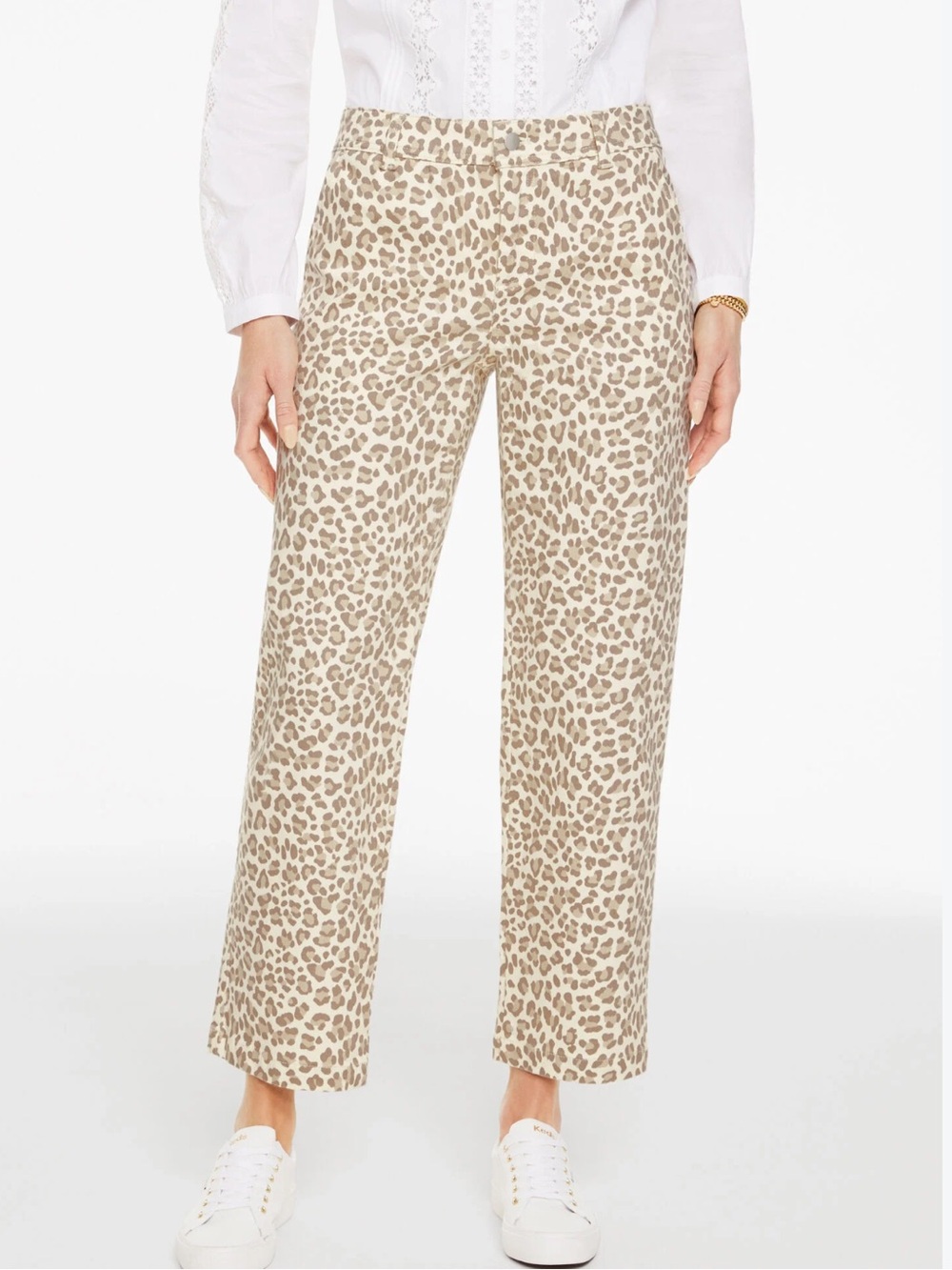 Talbots Leopard Midrise Straight Ankle Jeans Size 4 Petite